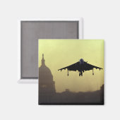 Een Harrier-vliegtuig landt op de Mall bij zonsopg Magneet (Voorkant / Achterkant)