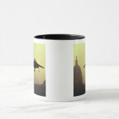 Een Harrier-vliegtuig landt op de Mall bij zonsopg Mok (Midden)