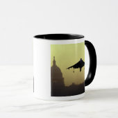 Een Harrier-vliegtuig landt op de Mall bij zonsopg Mok (Voorkant rechts)