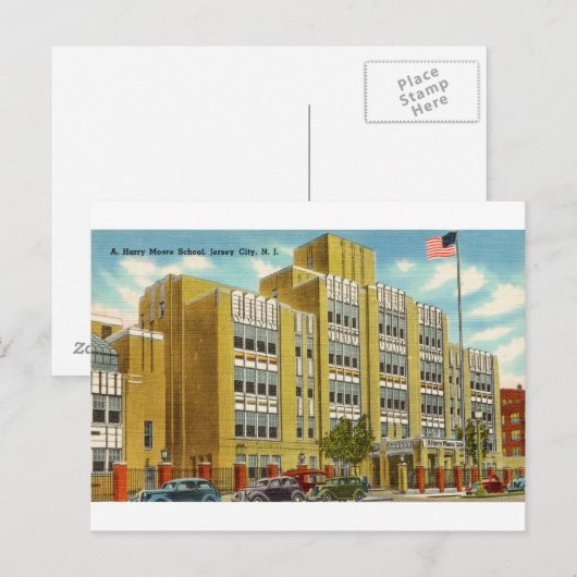 Een Harry Moore School in Jersey City, New Jersey Briefkaart (Voorkant / Achterkant)