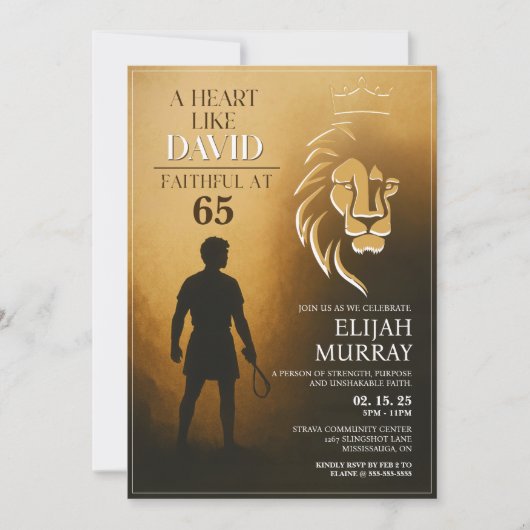 Een hart als David verjaardagsuitnodiging Kaart (Voorkant)