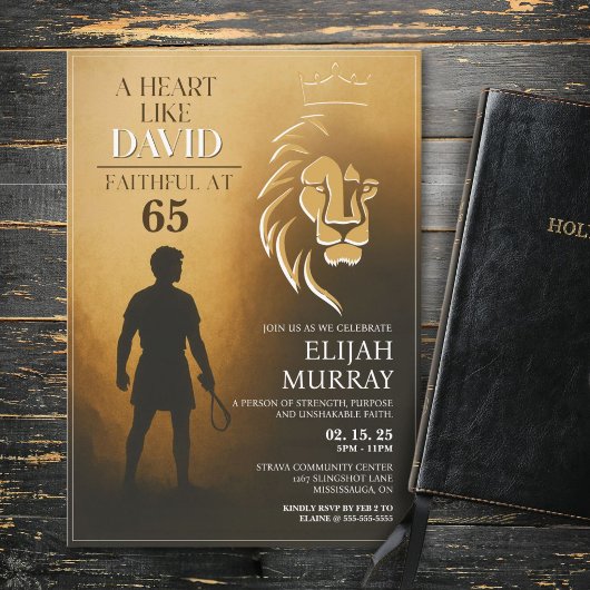 Een hart als David verjaardagsuitnodiging Kaart