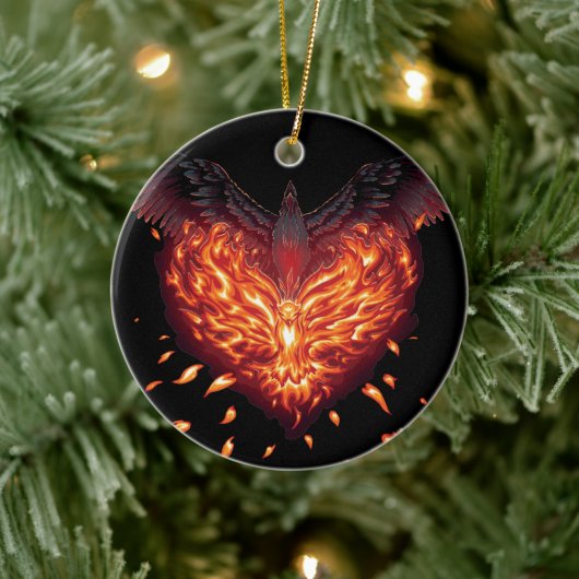 Een hart geboren keramisch ornament (Boom)