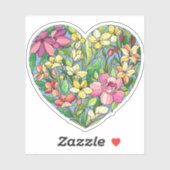 Een hart gevuld met bloemen sticker (Vel)