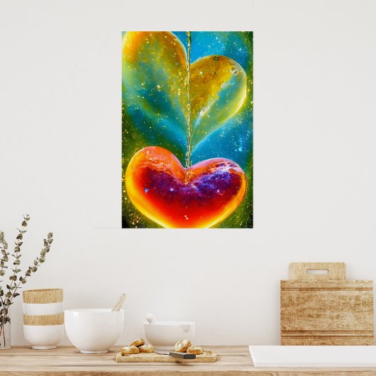 Een hart heeft een ander hart nodig poster (Keuken)