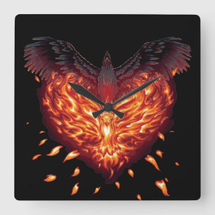 Een hart herboren vierkante klok