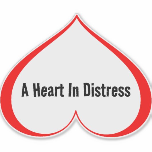 EEN HART IN NOOD Rood Sticker (Voorkant)