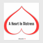 EEN HART IN NOOD Rood Sticker (Vel)