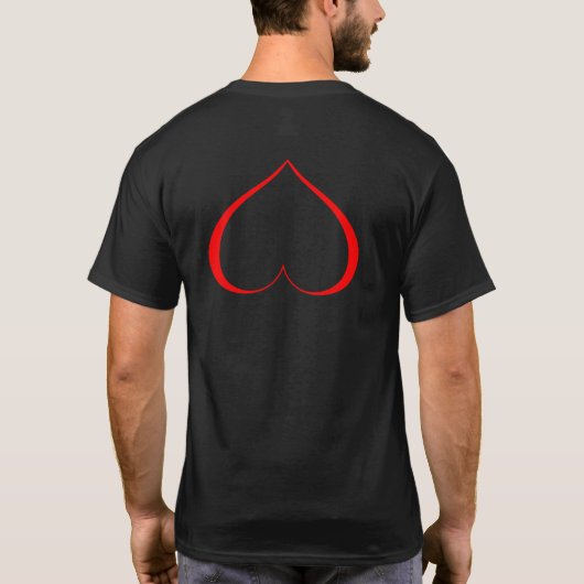 EEN HART IN NOOD Rood T-shirt (Achterkant)