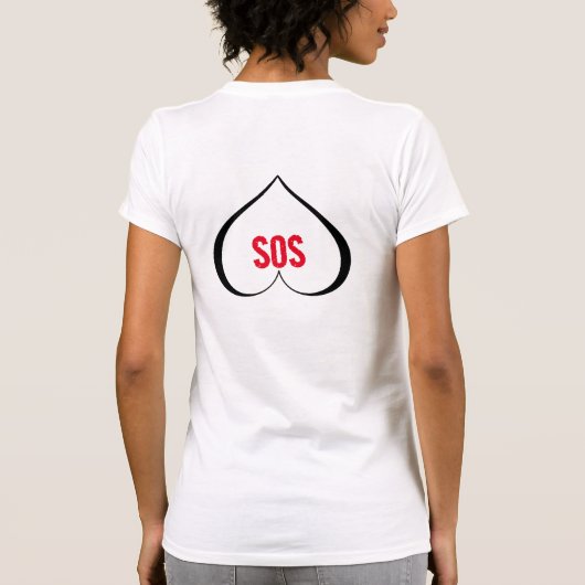 EEN HART IN NOOD SOS Blok T-shirt (Achterkant)