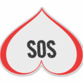 EEN HART IN NOOD SOS Rood Sticker (Voorkant)