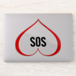 EEN HART IN NOOD SOS Rood Sticker