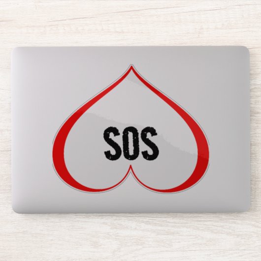 EEN HART IN NOOD SOS Rood Sticker (Computer)