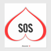 EEN HART IN NOOD SOS Rood Sticker (Vel)