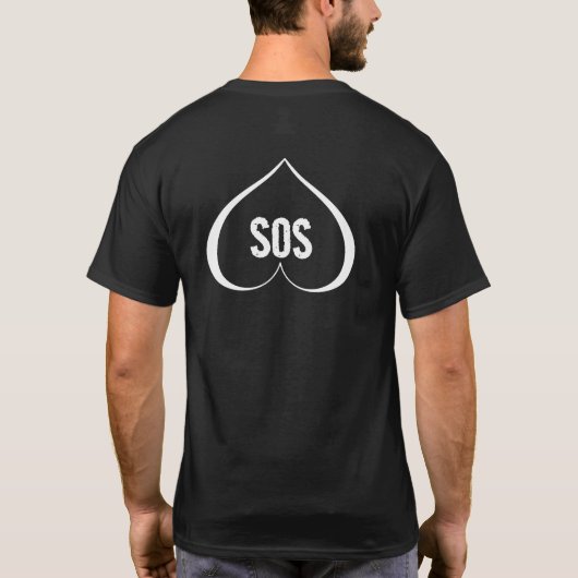 EEN HART IN NOOD SOS WHAT T-SHIRT (Achterkant)