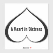 EEN HART IN NOOD zwart Sticker (Vel)