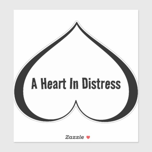 EEN HART IN NOOD zwart Sticker (Vel)