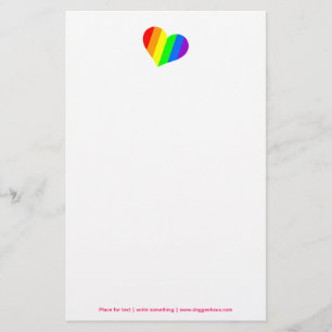 Een hart in regenboogkleuren briefpapier