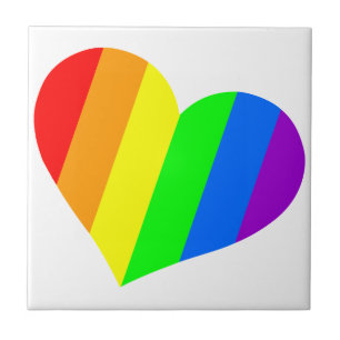 Een hart in regenboogkleuren tegeltje