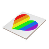 Een hart in regenboogkleuren tegeltje (Zijkant)