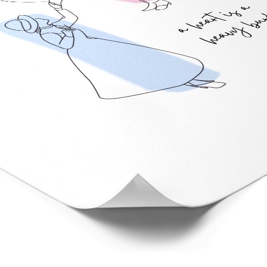 een hart is een zwaar belastend , minimaal ontwerp poster (Hoek)