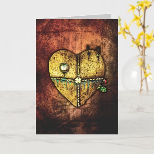 Een hart minder gebroken gotisch Wenskaart Kaart (Gele Bloem)