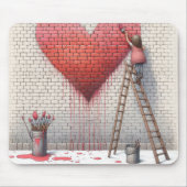 Een hart muurschildering muismat (Voorkant)
