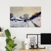 Een hart op de sneeuwweg poster (Thuiskantoor)