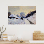 Een hart op de sneeuwweg poster (Keuken)