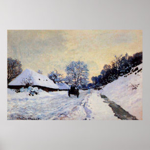 Een hart op de sneeuwweg poster
