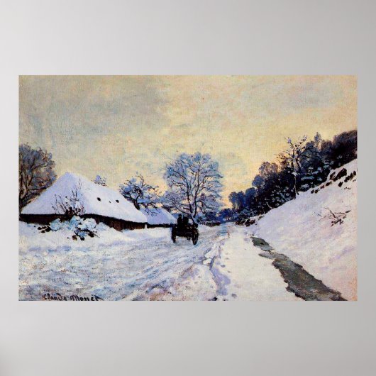 Een hart op de sneeuwweg poster (Voorkant)