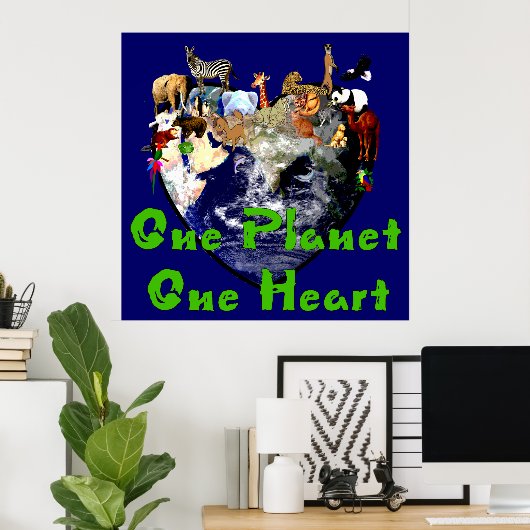Eén hart op planet poster (Thuiskantoor)