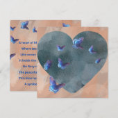 Een hart van blauw, zo kalm en diep feestdagenkaart (Voorkant / Achterkant)