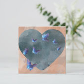 Een hart van blauw, zo kalm en diep feestdagenkaart (Staand voorkant)