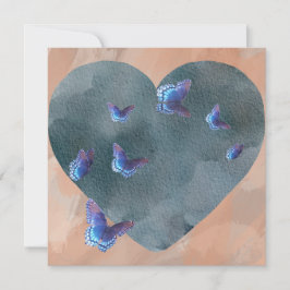 Een hart van blauw, zo kalm en diep feestdagenkaart