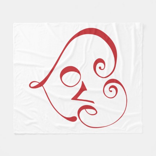 Een hart van de liefde in het rood fleece deken (Voorkant (Horizontaal))