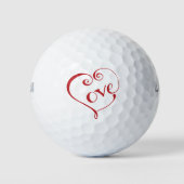 Een hart van de liefde in het rood golfballen (Voorkant)