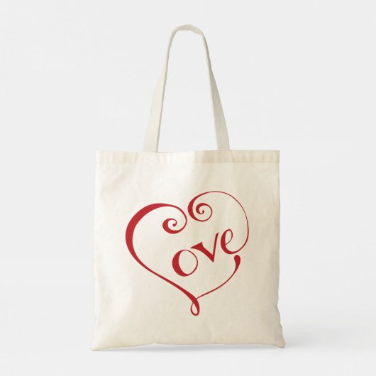 Een hart van de liefde in het rood tote bag (Achterkant)