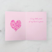 Een Hart Van Hart Romantisch Design Pastelroze Kaart (Binnen)