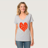 Een Hart Van Hart Romantisch Ontwerp Monochroom Ro T-shirt (Voorkant volledig)