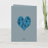 Een Hart Van Hart Romantisch Ontwerp Pastelblauw Kaart (Achterkant)