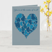 Een Hart Van Hart Romantisch Ontwerp Pastelblauw Kaart (Gele Bloem)