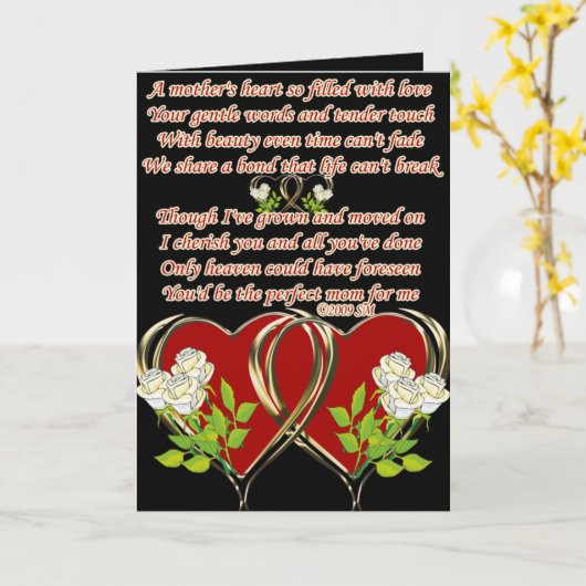 Een hart van moeder kaart (Gele Bloem)