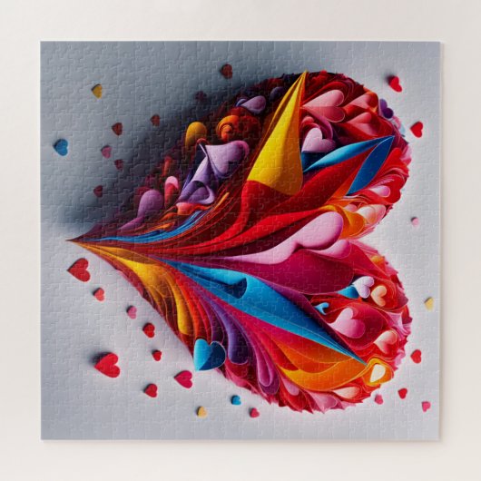 Een hart van origami legpuzzel (Horizontaal)