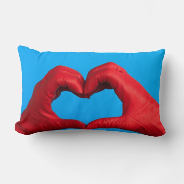 EEN HART VAN ROOD LEER KUSSEN LUMBAAL (Voorkant)