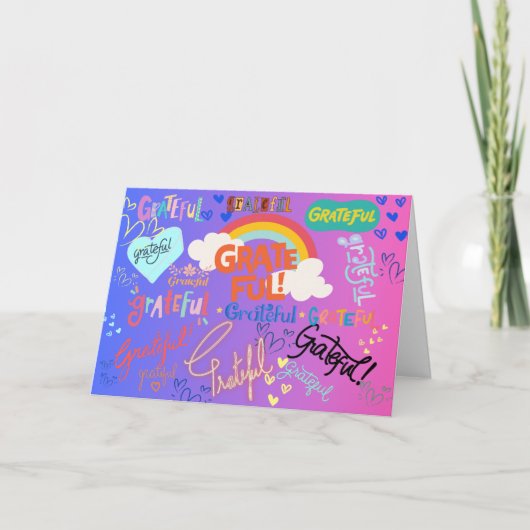 Een hart vol dankbaarheid bedankkaart (Voorkant)