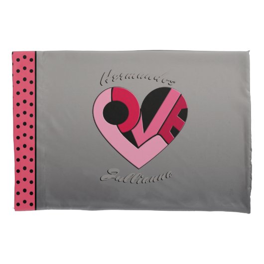 Een hart vol liefde - gepersonaliseerd kussensloop (Voorkant-Links)