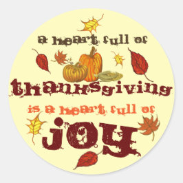 Een hart vol Thanksgiving Ronde Sticker