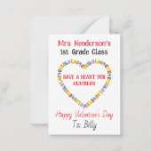 Een Hart Voor Cijfers Juf Valentijnskaart Notitiekaartje (Voorkant)