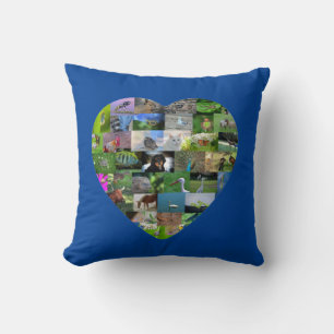 Een hart voor dieren - in blauw kussen